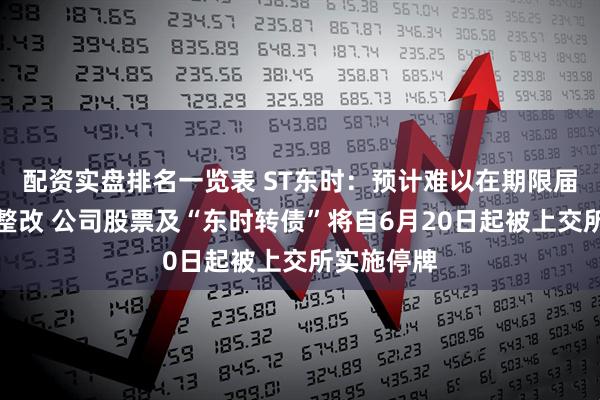 配资实盘排名一览表 ST东时：预计难以在期限届满前完成整改 公司股票及“东时转债”将自6月20日起被上交所实施停牌